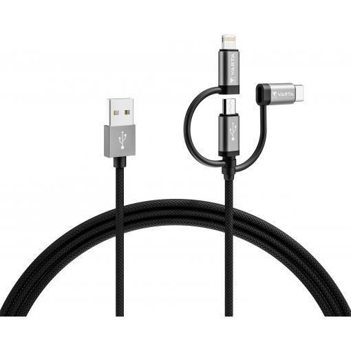 Varta USB kabel USB-A zástrčka, USB Micro-B zástrčka, USB-C ® zástrčka, Apple Lightning konektor 2.00 m vícebarevná 57937101111