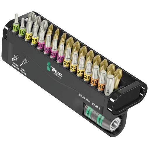 Wera Bit-Check 30 Wood TX HF 1 05057436001 sada bitů, 30dílná, TORX, křížový PH, křížový PZ, 1/4