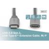 Digitus USB kabel USB 3.2 Gen1 USB-C®, USB-C ® zásuvka, USB-C ® zástrčka 1.00 m černá flexibilní provedení, stíněný, s USB DB-300230-010-S
