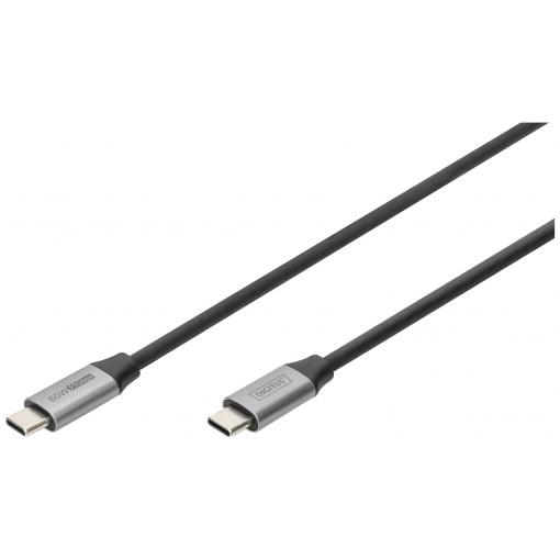 Digitus USB kabel USB 3.2 Gen1 USB-C®, USB-C ® zástrčka 1.00 m černá flexibilní provedení, stíněný, s USB DB-300220-010-S