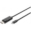 Digitus DisplayPort / USB-C® kabel Konektor DisplayPort, USB-C ® zástrčka 2.00 m černá AK-300334-020-S třížilový stíněný, flexibilní provedení, bez halogenů,