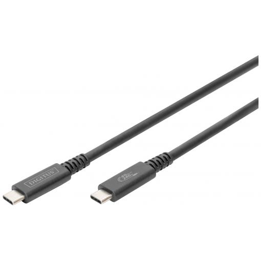 Digitus USB kabel USB 3.2 Gen2, USB 3.2 Gen2x2, USB 3.2 Gen1 USB-C®, USB-C ® zástrčka 0.80 m černá flexibilní provedení, stíněný, s USB AK-300343-008-S