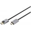 Digitus DisplayPort / HDMI kabel Konektor DisplayPort, Zástrčka HDMI-A 3 m černá DB-340202-030-S 4K UHD, třížilový stíněný, flexibilní provedení, bez halogenů