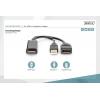 Digitus DisplayPort / HDMI / USB kabel DisplayPort zásuvka, Zástrčka HDMI-A, USB-A zástrčka 0.2 m černá AK-330101-002-S 4K UHD, dvoužilový stíněný, flexibilní