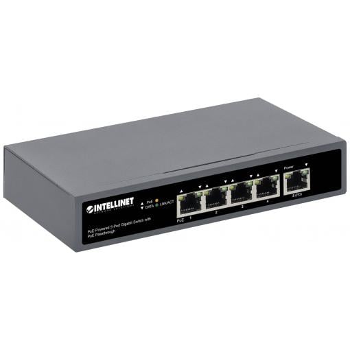 Intellinet PoE-Powered 5-Port Gigabit síťový switch RJ45 10 / 100 / 1000 MBit/s IEEE 802.3af (12.95 W), IEEE 802.3at (25.5 W), IEEE 802.3bt