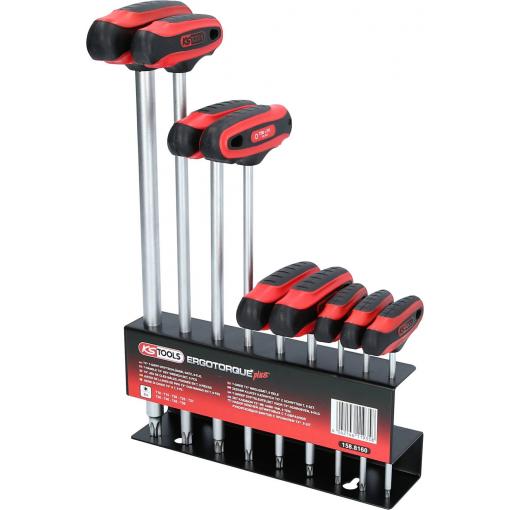 KS Tools 158.8160 TX sada klíčů T 10, T 15, T 20, T 25, T 27, T 30, T 40, T 45, T 50 9dílná