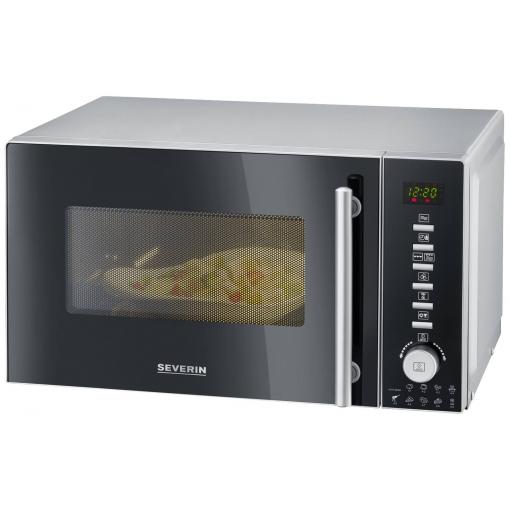 Severin MW 7773 mikrovlnná trouba černá/stříbrná 800 W horkovzdušný, funkce grilování