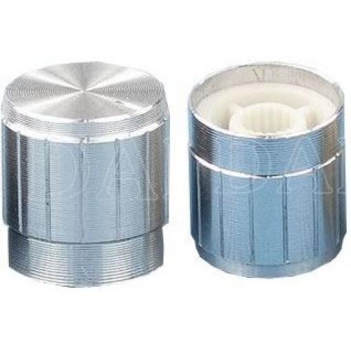 Přístrojový knoflík 18T 15x17mm, hřídel 6mm stříbrný