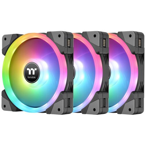 Thermaltake CL-F143-PL12SW-A PC větrák s krytem černá, transparentní, RGB (š x v x h) 120 x 120 x 25 mm vč. ovládání RGB osvětlení