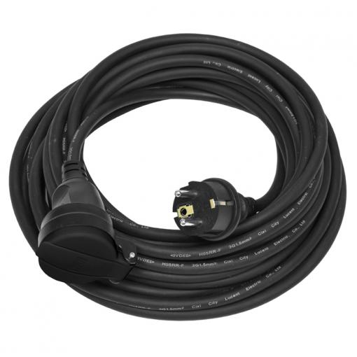 Prodlužovací přívod - spojka, 1zás. 5m, 3x1,5mm2, černá, gumová  FG1-5