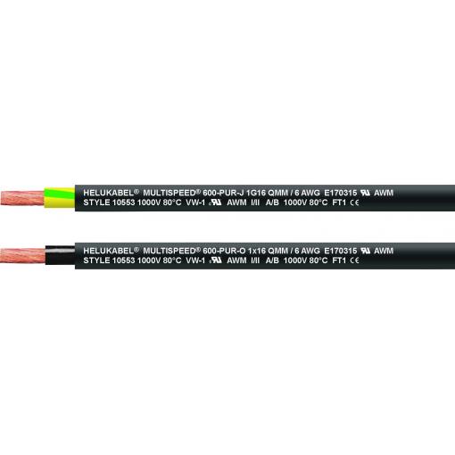 HELU 25893-500 kabel pro energetické řetězy, MULTISPEED 600, 1 x 50 mm², zelenožlutá, 500 m
