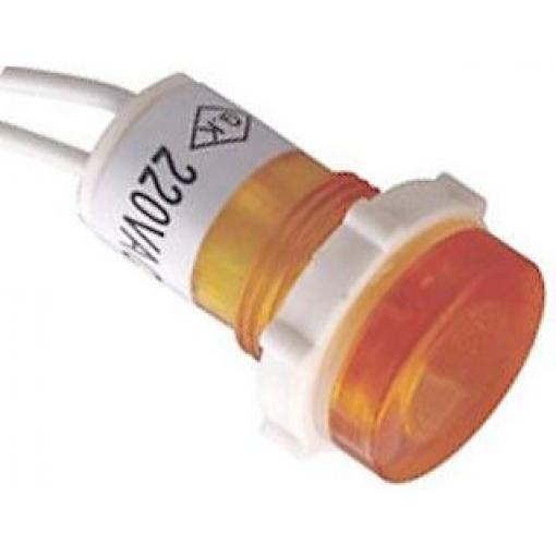 Kontrolka 230 V s doutnavkou oranžová, průměr 18 mm