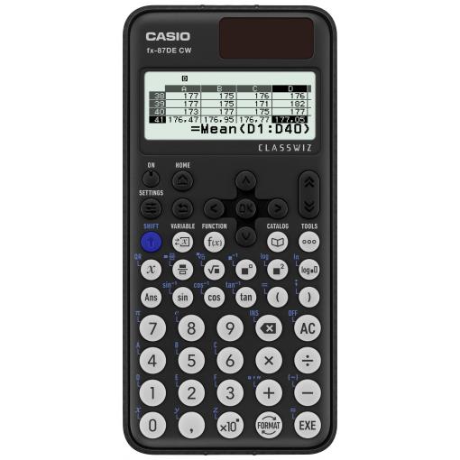 Casio FX-87DE CW technicko-vědecký počítač černá Displej (počet míst): 10 na baterii, solární napájení (š x v x h) 77 x 10.7 x 162 mm