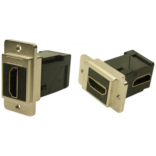 Cliff CP30753M3 HDMI adaptér zásuvka, vestavná niklová, černá 1 ks