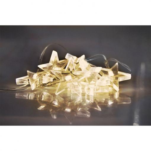Solight LED vánoční řetěz, hvězdy, 1,5m, 10 LED, 2 x AA, žluté světlo - 1V52-WW