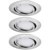 Paulmann 92464 LED vestavné svítidlo, LED, 14.7 W, železo (kartáčované), sada 3 ks