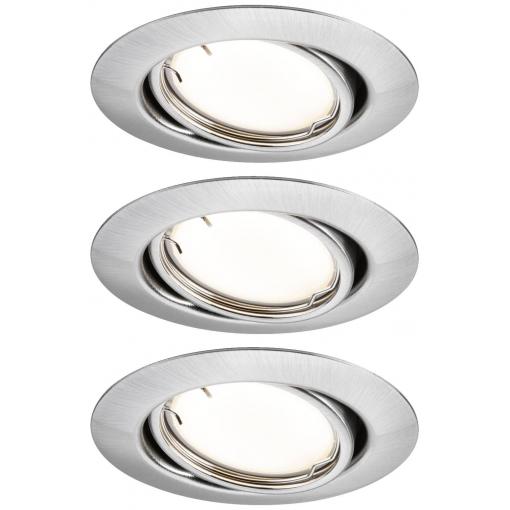 Paulmann 92464 LED vestavné svítidlo, LED, 14.7 W, železo (kartáčované), sada 3 ks
