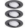 Paulmann 92468 LED vestavné svítidlo, LED, 14.7 W, černá (matná), sada 3 ks