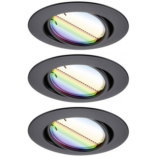 Paulmann 92468 LED vestavné svítidlo, LED, 14.7 W, černá (matná), sada 3 ks