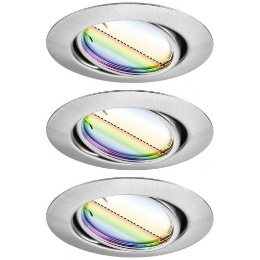 Paulmann 92467 LED vestavné svítidlo, LED, 14.7 W, železo (kartáčované), sada 3 ks