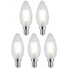 Paulmann 29095 LED Energetická třída (EEK2021) F (A - G) E14 svíčkový tvar 4.8 W teplá bílá (Ø x v) 35 mm x 98 mm 5 ks