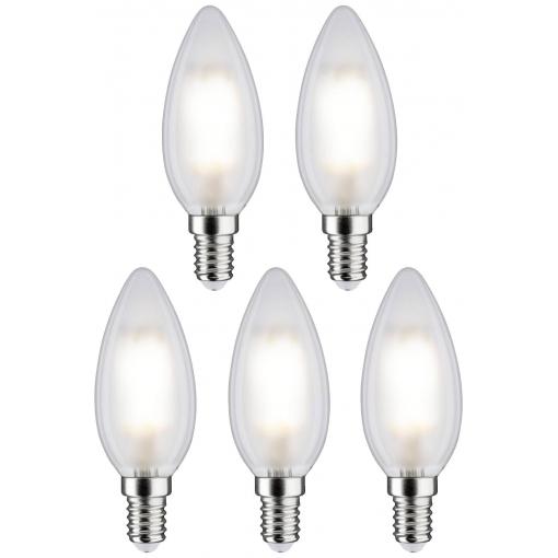 Paulmann 29095 LED Energetická třída (EEK2021) F (A - G) E14 svíčkový tvar 4.8 W teplá bílá (Ø x v) 35 mm x 98 mm 5 ks
