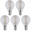 Paulmann 29097 LED Energetická třída (EEK2021) F (A - G) E14 kapkový tvar 4.8 W teplá bílá (Ø x v) 45 mm x 78 mm 5 ks