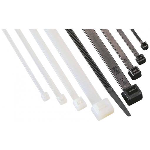 HELU 96492-100, PA T 9-165, stahovací pásky, 9 mm, 610 mm, černá, odolná vůči UV záření, 100 ks