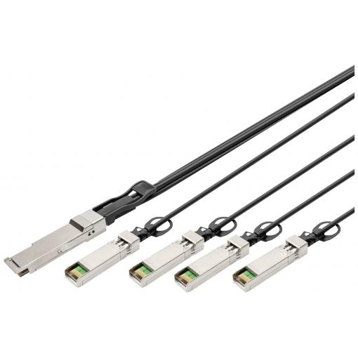 Digitus DN-81322 optické vlákno / SFP+ optické vlákno, PC kabel 2 m černá [1x QSFP+ - 4x SFP+ ]