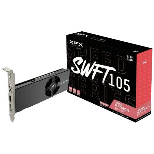 XFX grafická karta AMD Radeon RX 6400 SWFT105 Gaming 4 GB GDDR6-RAM PCIe HDMI™, DisplayPort nízký profil, AMD FreeSync