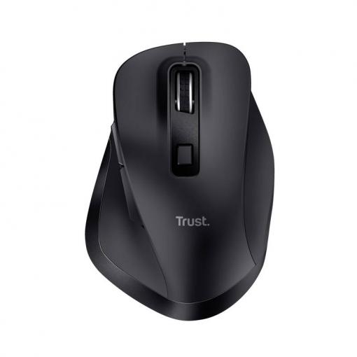 Trust FYDA optická ergonomická myš, přenos bezdrátový, 6 tlačítko, 2400 dpi, černá