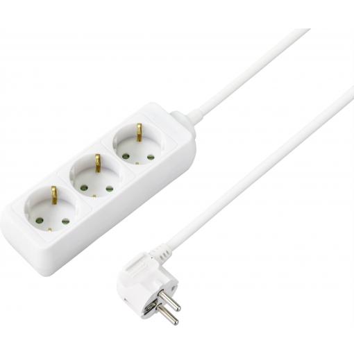 Sygonix SY-4890980 Zásuvková lišta 3násobný bílá DE schuko zástrčka/zásuvky 1 ks