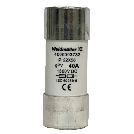 Weidmüller 4000003732 FUSE WSFL 22X58 40A 1K5V GPV trubičková pojistka Množství 10 ks