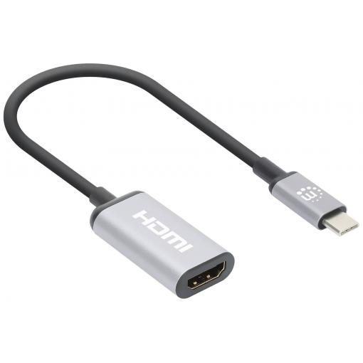 Manhattan USB 2.0 adaptér [1x USB-C® zástrčka - 1x HDMI zásuvka] Manhattan USB-C to HDMI Cable, 4K@60Hz, 5 Gbps (USB 3.2 Gen1 aka USB 3.0) 15 cm
