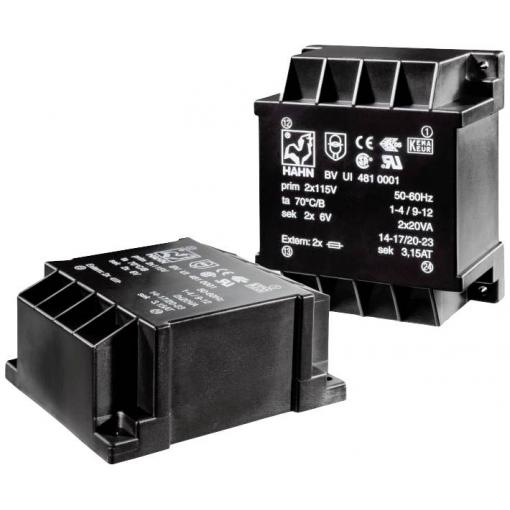 Hahn BV UI 481 0003 transformátor do DPS 2 x 115 V 2 x 12 V/AC 40.0 VA
