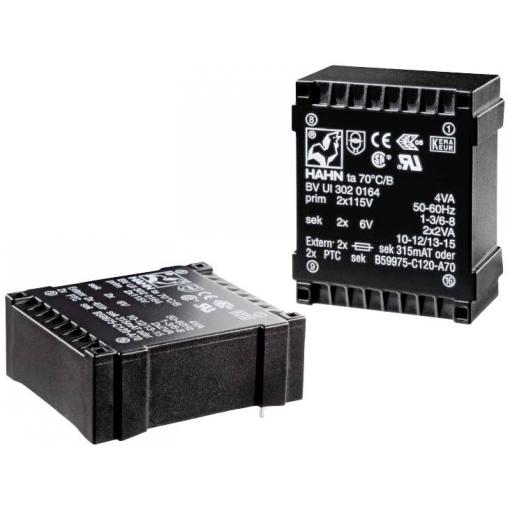 Hahn BV UI 302 0164 transformátor do DPS 2 x 115 V 2 x 6 V/AC 4.0 VA