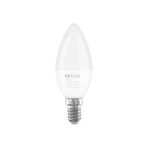 Žárovka LED E14 5W C37 bílá teplá RETLUX REL 35 4ks