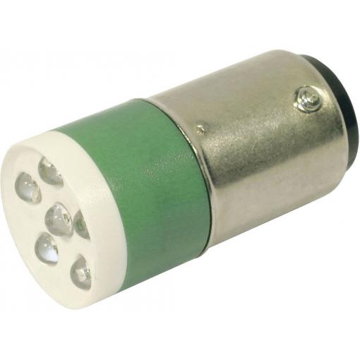 CML 18640351 indikační LED zelená BA15d 24 V/DC, 24 V/AC 3150 mcd
