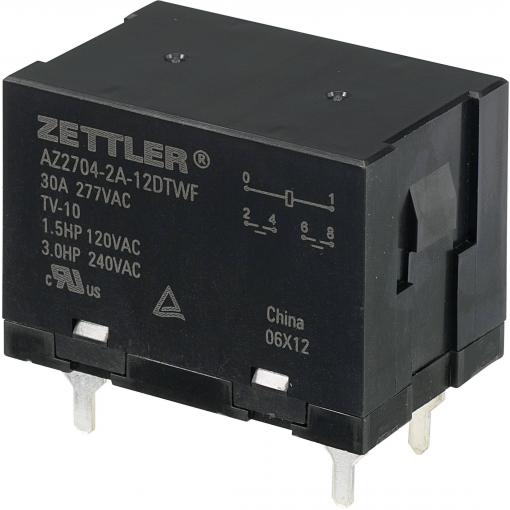 Zettler Electronics AZ2704-2A-12DTWF, AZ2704-2A-12DTWF relé do DPS, monostabilní, 1 cívka, 150 V/DC, 400 V/AC, 30 A, 1 ks