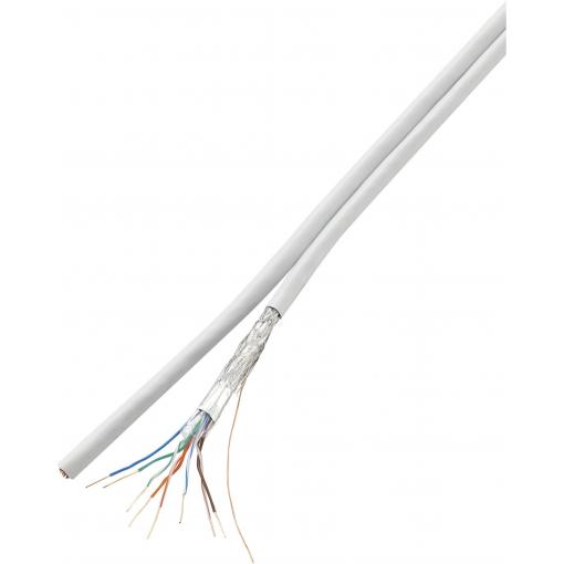 Síťový kabel Conrad CAT5E H21204C13, stíněný, 10 m, bílá