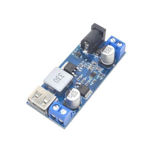 Napájecí modul, step-down měnič 12-24V na 5V/5A, USB+svorkovnice