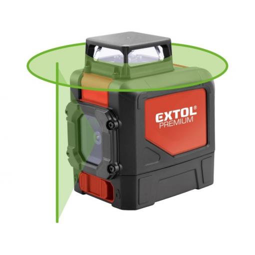 Laser liniový samonivelační EXTOL PREMIUM 8823307, zelený, 360°