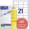 Avery-Zweckform 3670 univerzální etikety 64 x 36 mm papír bílá 2100 ks trvalé laserová tiskárna, barevná laserová tiskárna