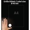 Avery-Zweckform L3415-10 univerzální etikety Ø 40 mm papír bílá 240 ks trvalé laserová tiskárna, barevná laserová tiskárna