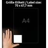 Avery-Zweckform 3661 univerzální etikety 70 x 67.7 mm papír bílá 1200 ks trvalé barevná laserová tiskárna, laserová tiskárna