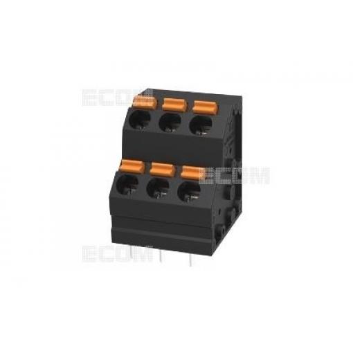 Svorkovnice pružinová DG248H2-5.00-06P-13-00Z(H), 2×3 póly, 320 V / 17,5 A
