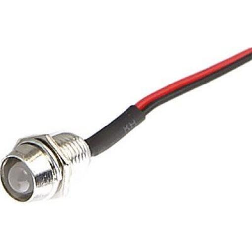 Kontrolka LED 24 V bílá, do otvoru 8 mm, kovová