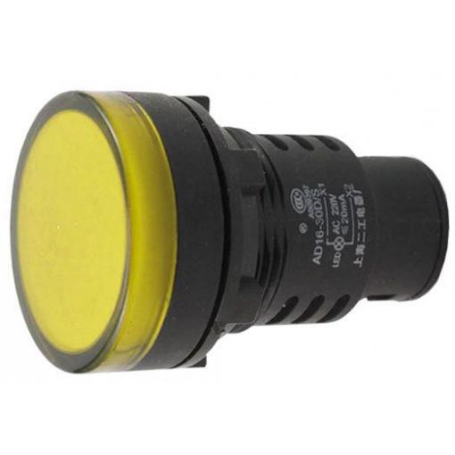 Kontrolka 230V LED 37mm AD16-30DS, žlutá