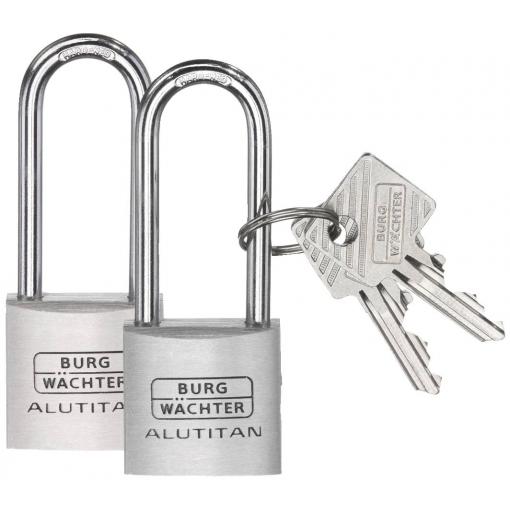 Burg Wächter 36141 visací zámek na klíč, 20.90 mm, sada 2 ks, hliník