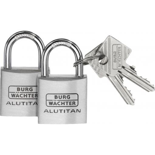 Burg Wächter 36161 visací zámek na klíč, 40.00 mm, sada 2 ks, hliník